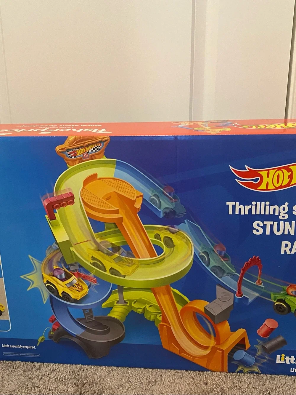 Fisher-Price Hotwheels Orange, Blue, Green Multi-Level Race Track Playset